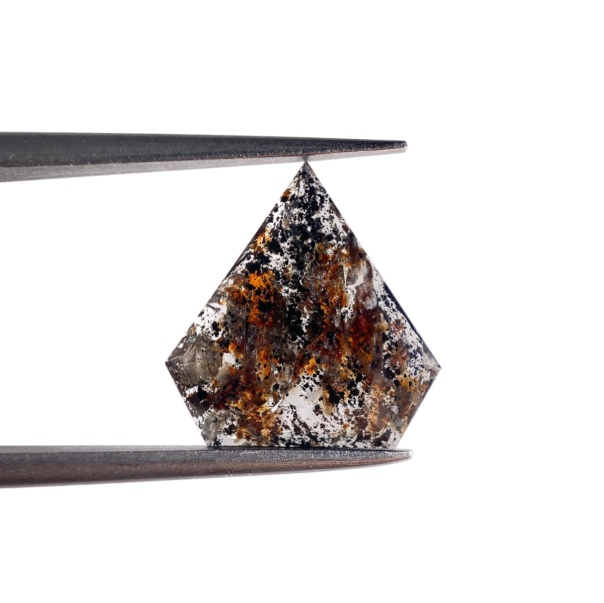 1.85ct | Salt & Pepper Shield Shape Rose Cut Diamond - Modern Rustic Diamond