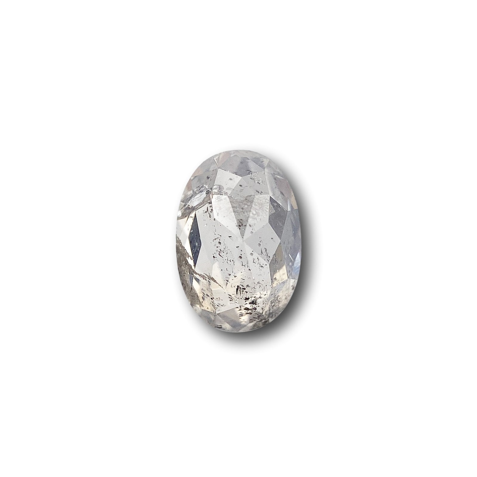 1.12ct | Salt & Pepper Oval Shape Rose Cut Diamond - Modern Rustic Diamond