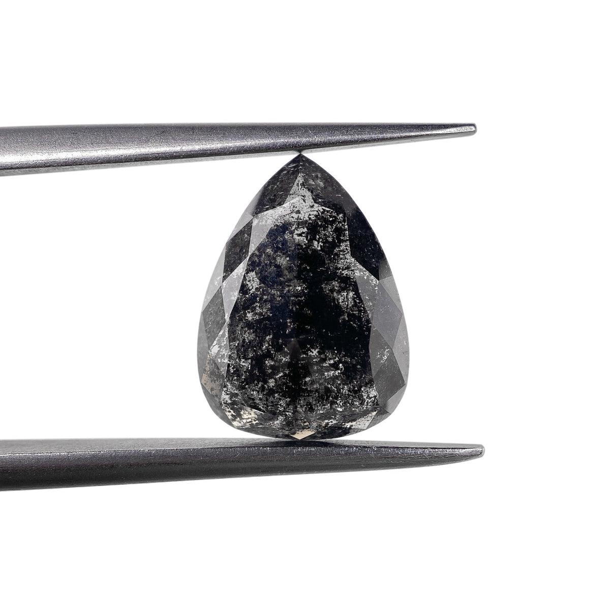 1.86ct | Salt & Pepper Pear Shape Rose Cut Diamond - Modern Rustic Diamond
