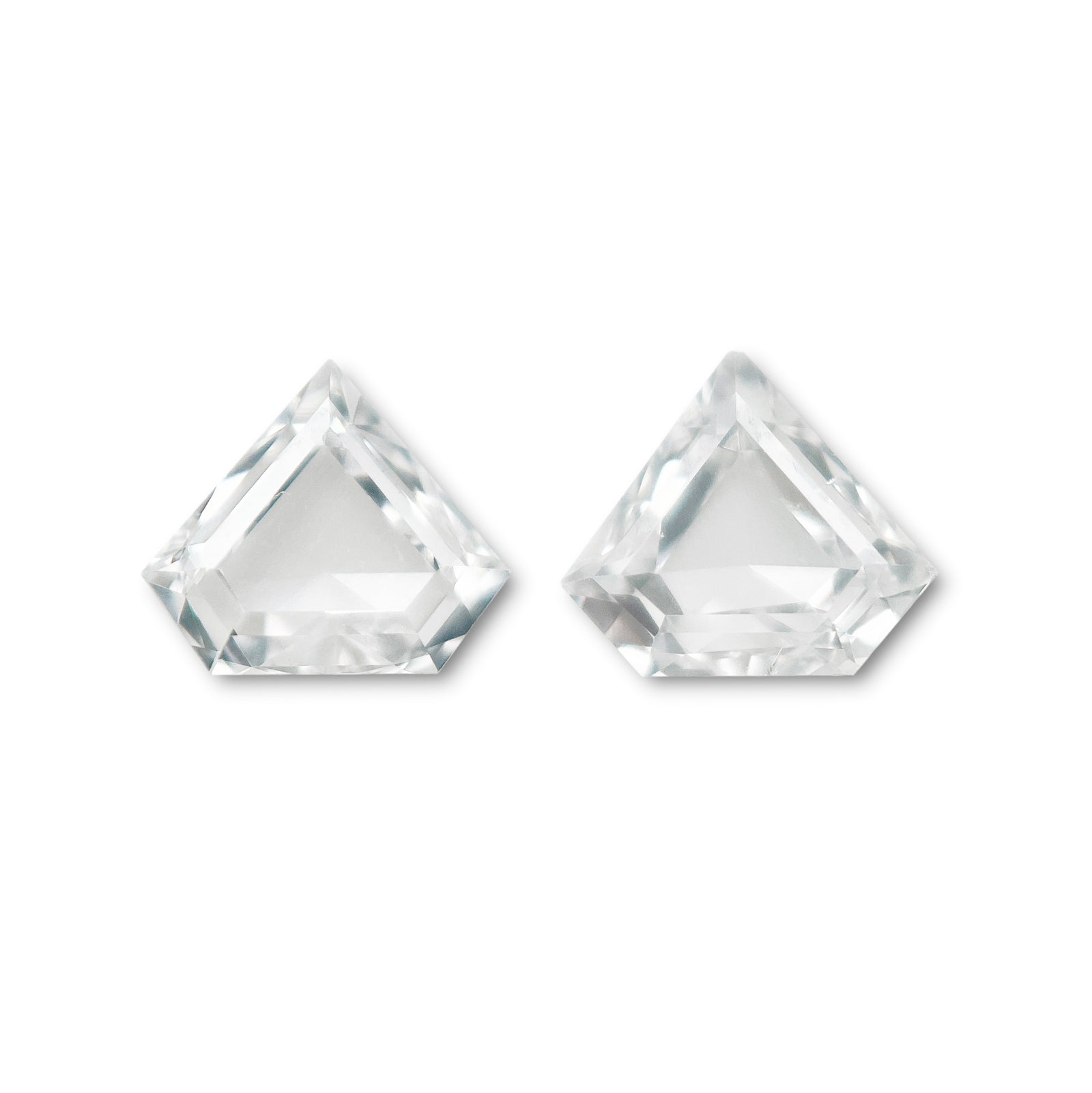 0.21cttw | E-F VVS Shield Shape Step Cut Diamond Matched Pair - Modern Rustic Diamond