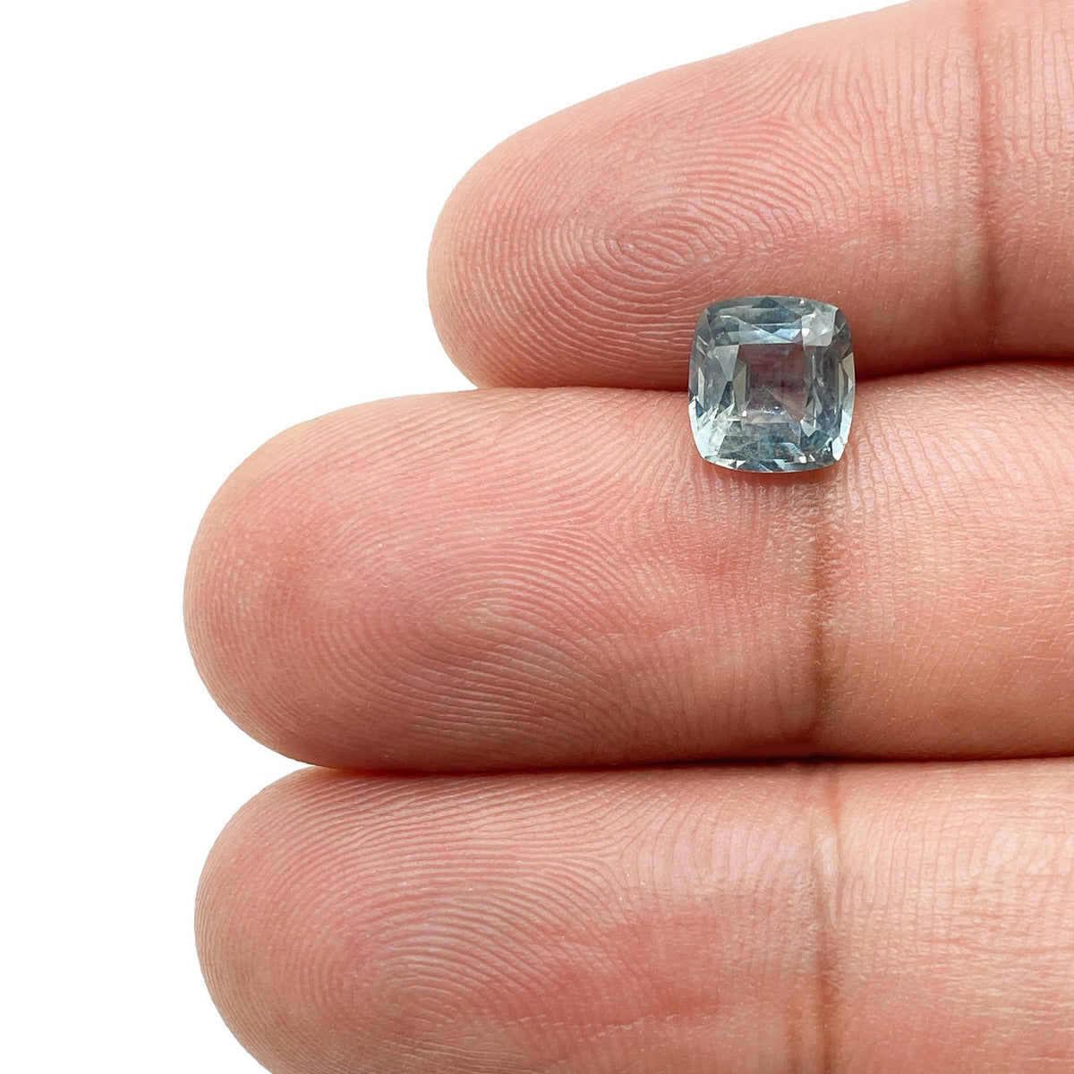 1.87ct | Step Cut Cushion Shape Blue Green Montana Sapphire-Modern Rustic Diamond