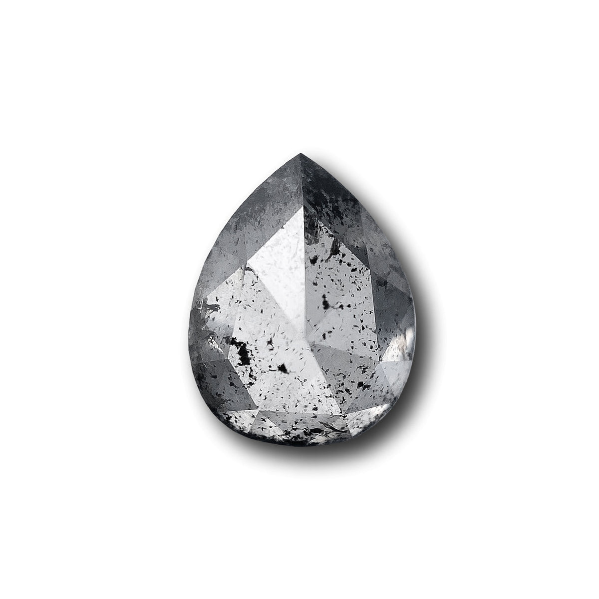 1.36ct | Salt & Pepper Pear Shape Rose Cut Diamond