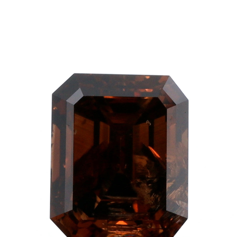 1.04ct | Cognac SI2 Emerald Shape Step Cut Diamond - Modern Rustic Diamond