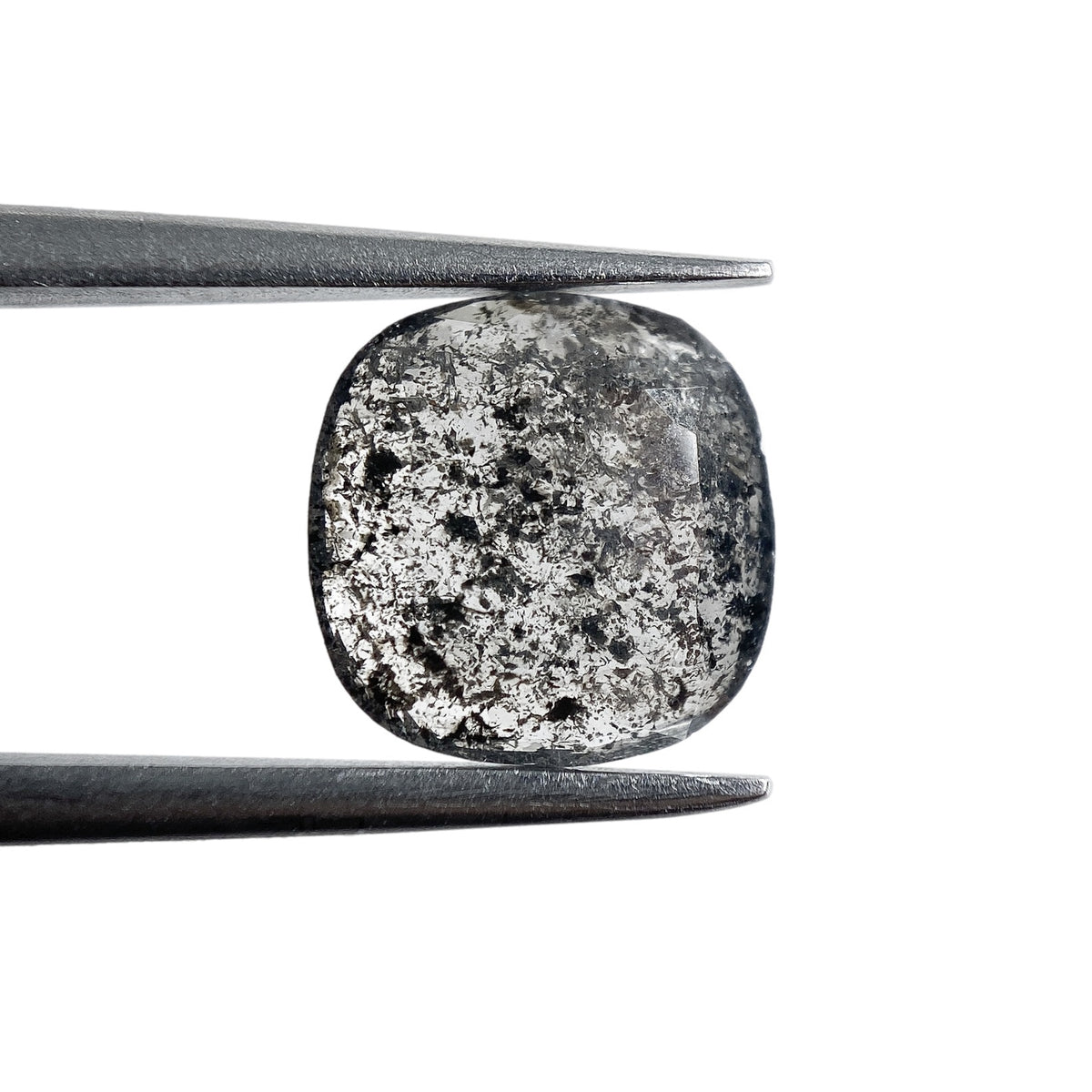 1.88ct | Salt & Pepper Cushion Shape Rose Cut Diamond - Modern Rustic Diamond