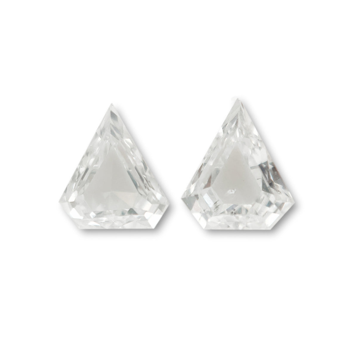 0.14cttw | F-G VS-SI Shield Shape Step Cut Diamond Matched Pair - Modern Rustic Diamond