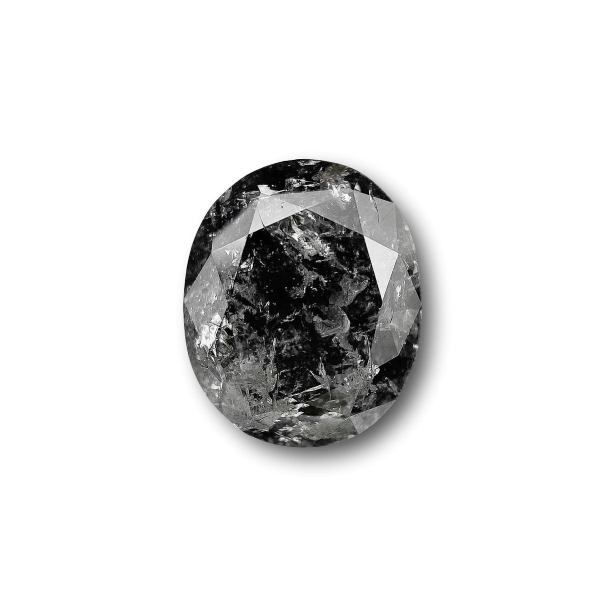 1.53ct | Salt & Pepper Oval Shape Brilliant Cut Diamond - Modern Rustic Diamond