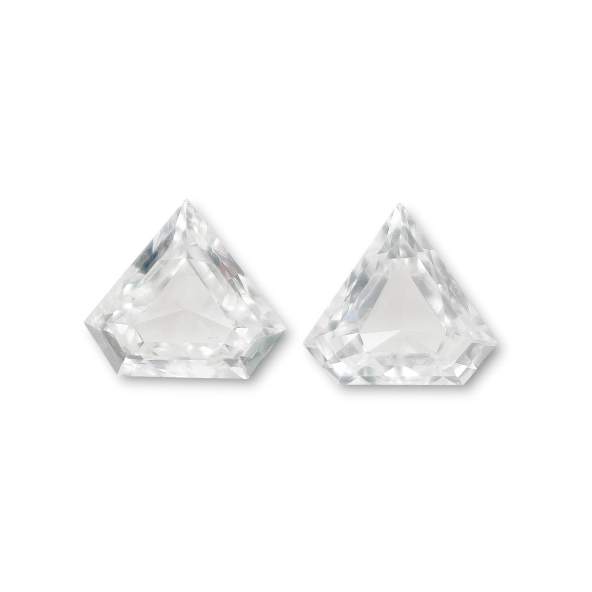 0.12cttw | F-G VVS Shield Shape Step Cut Diamond Matched Pair - Modern Rustic Diamond