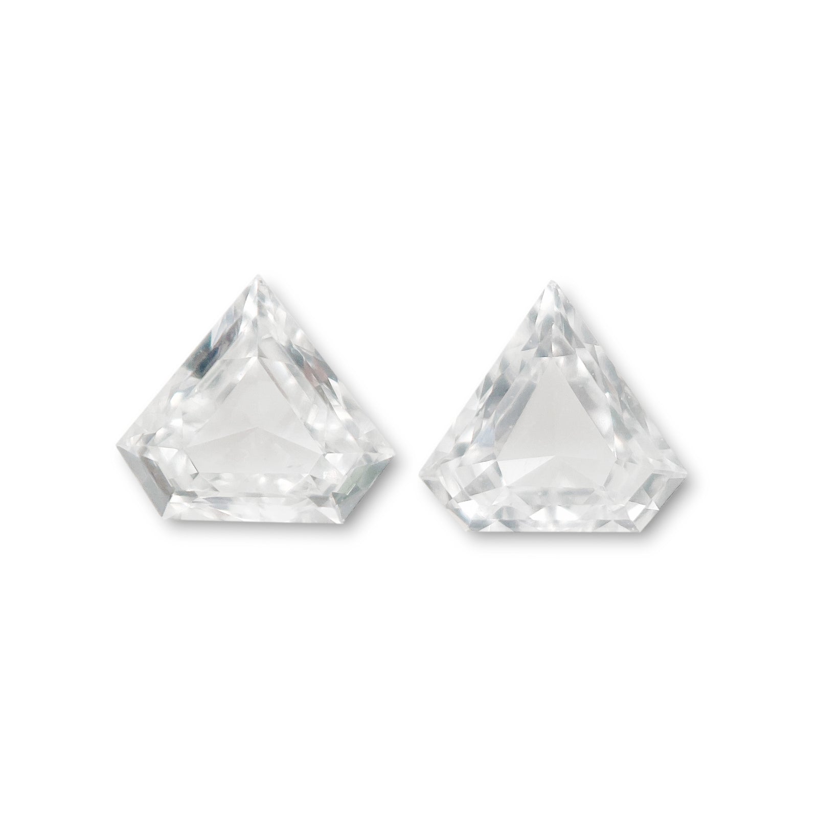 0.12cttw | F-G VVS Shield Shape Step Cut Diamond Matched Pair - Modern Rustic Diamond