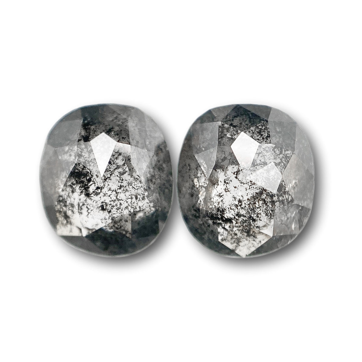 2.48cttw | Rustic Cushion Shape Rose Cut Diamond Matched Pair - Modern Rustic Diamond