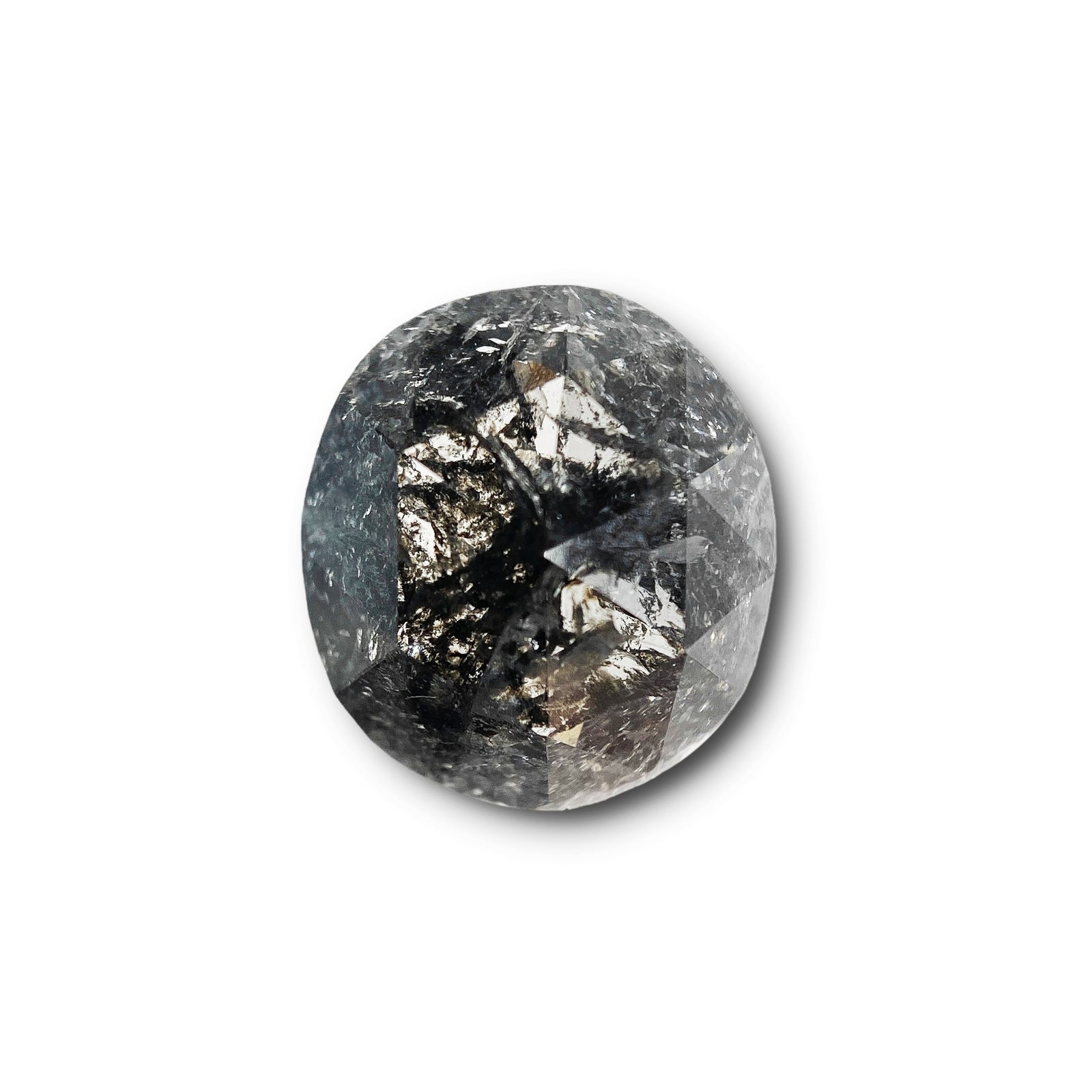2.38ct | Salt & Pepper Oval Shape Rose Cut Diamond - Modern Rustic Diamond