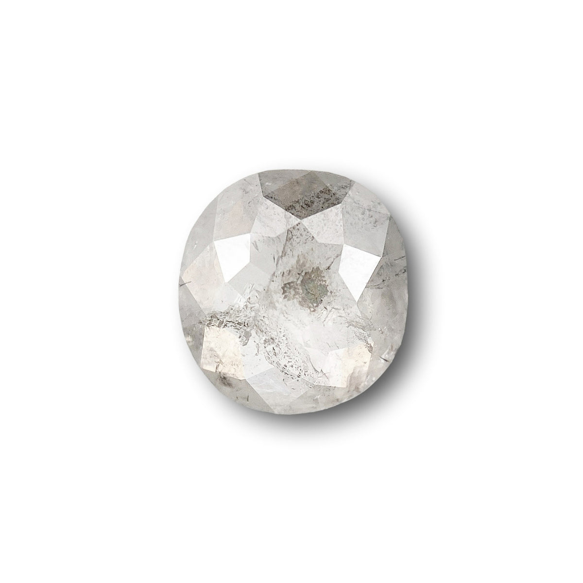 0.56ct | Salt & Pepper Cushion Shape Rose Cut Diamond