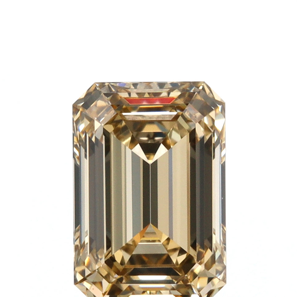 1.53ct | Champagne VVS2 Emerald Shape Step Cut Diamond (GIA) - Modern Rustic Diamond