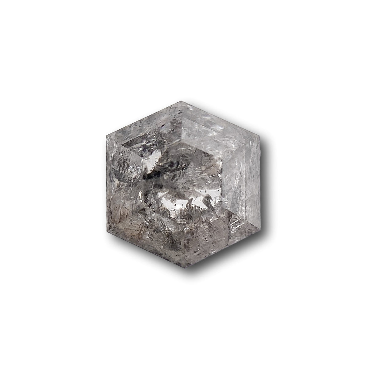 0.96ct | Salt & Pepper Hexagon Shape Rose Cut Diamond