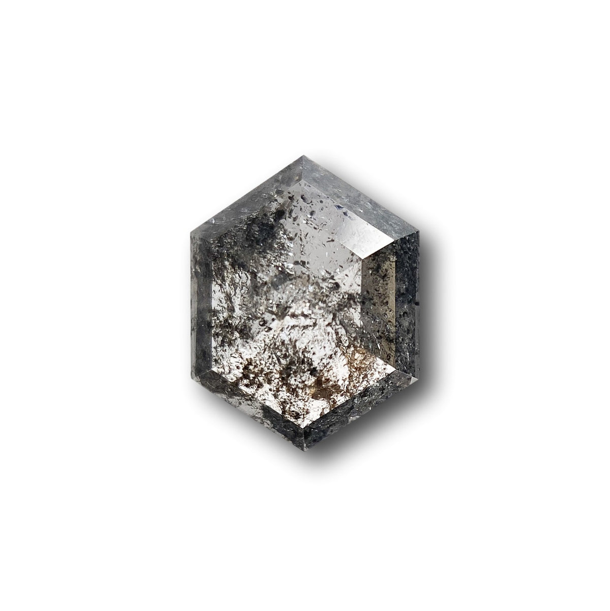 0.89ct | Salt & Pepper Hexagon Shape Rose Cut Diamond