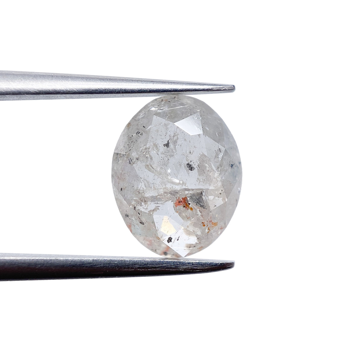 1.90ct | Salt & Pepper Oval Shape Rose Cut Diamond - Modern Rustic Diamond