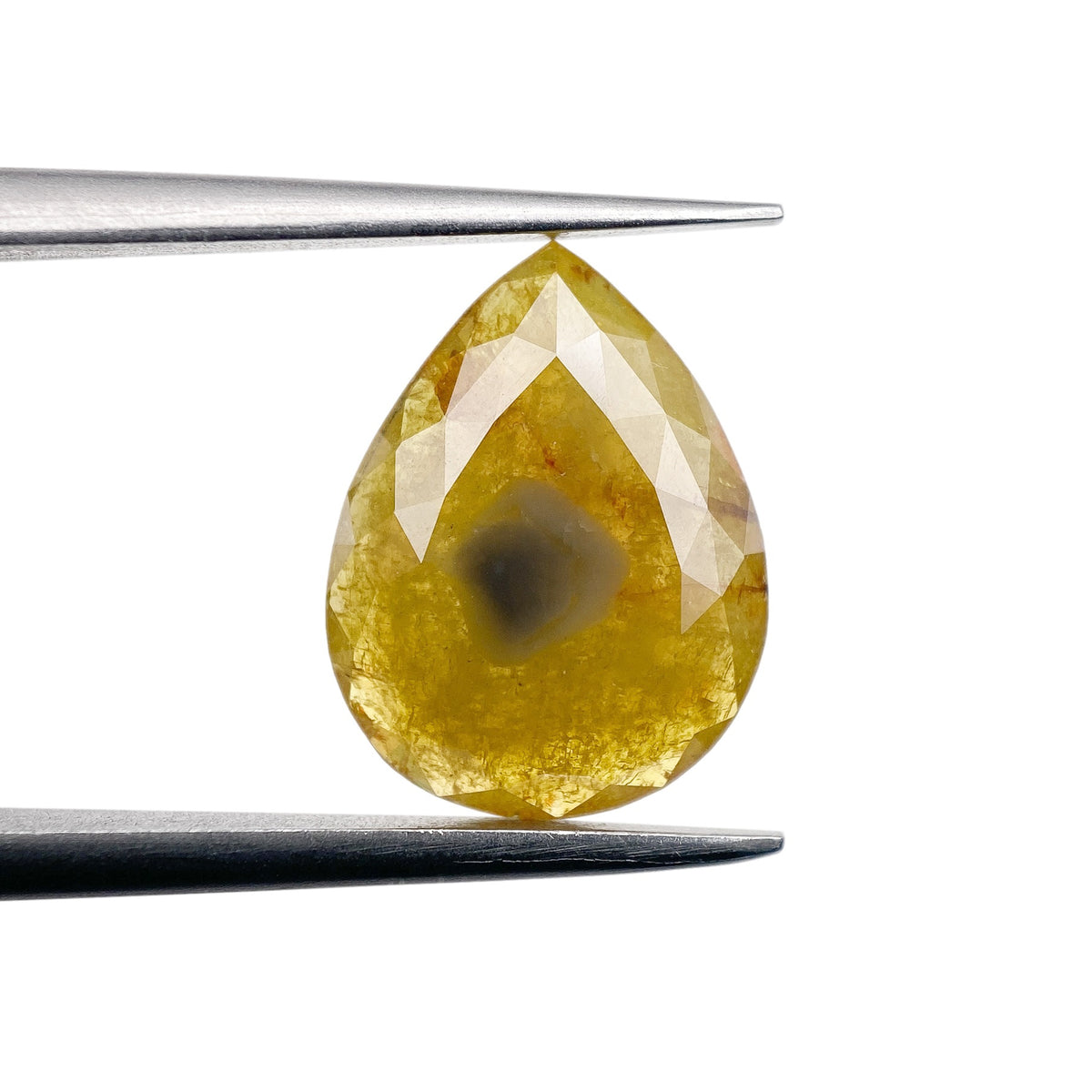 1.90ct | Salt & Pepper Pear Shape Rose Cut Diamond - Modern Rustic Diamond