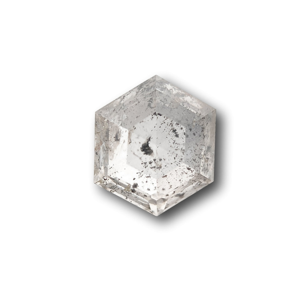 0.82ct | Salt & Pepper Hexagon Shape Rose Cut Diamond