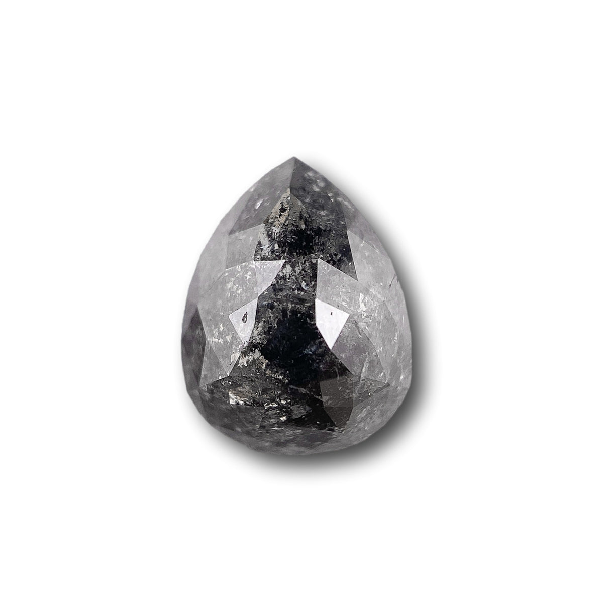 1.00ct | Salt & Pepper Pear Shape Rose Cut Diamond