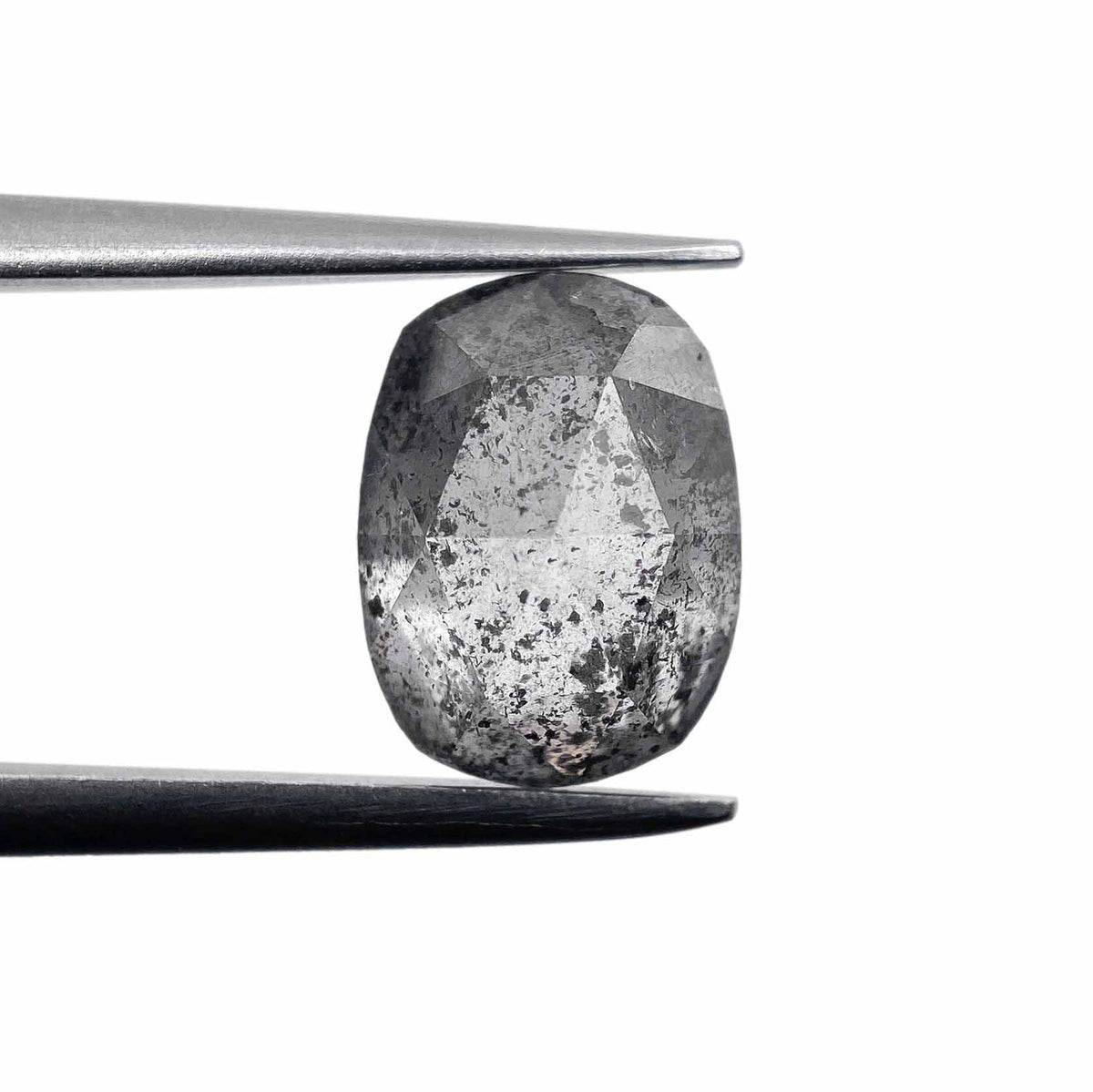 1.92ct | Salt & Pepper Cushion Shape Rose Cut Diamond - Modern Rustic Diamond