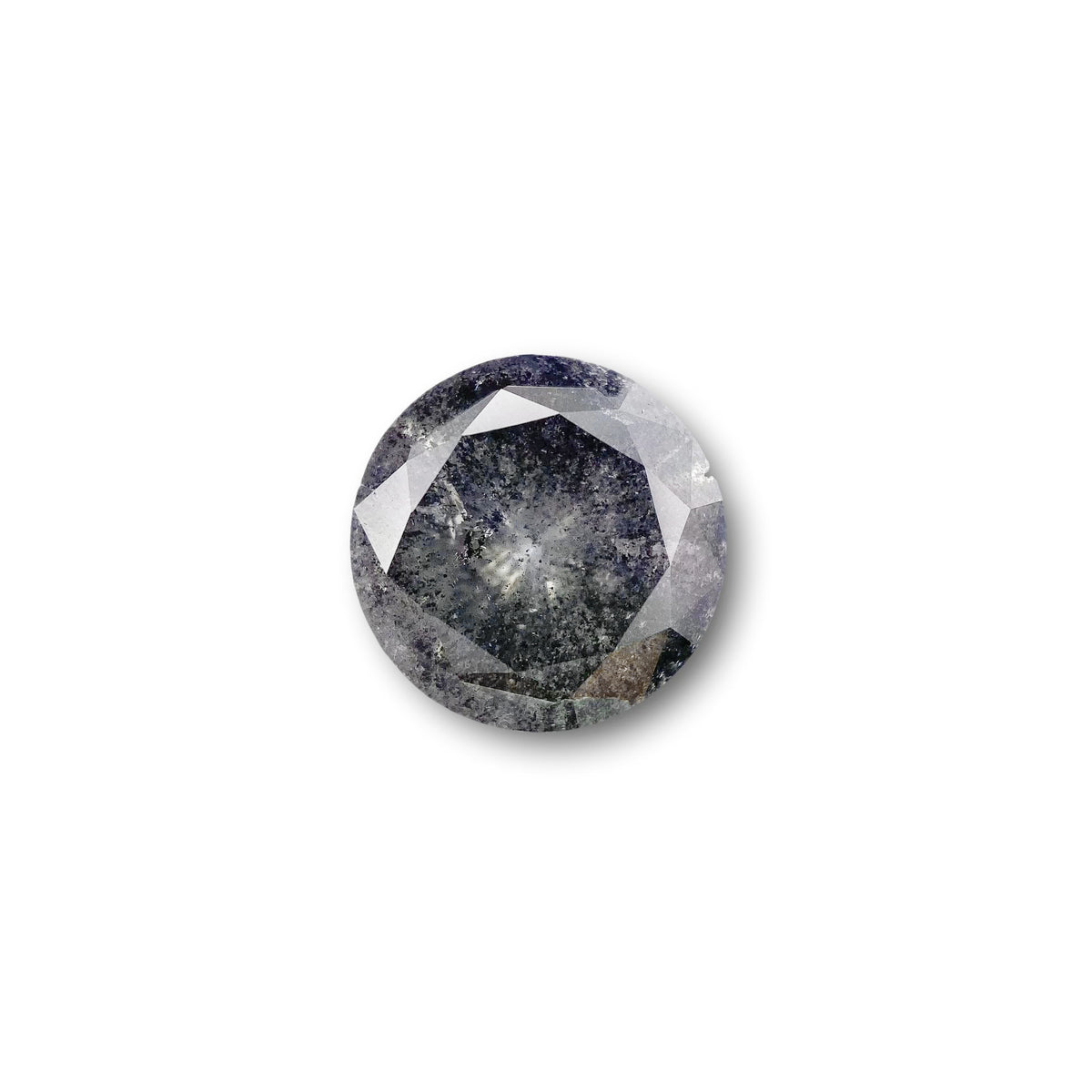 3.24ct | Salt & Pepper Round Shape Brilliant Cut Diamond - Modern Rustic Diamond