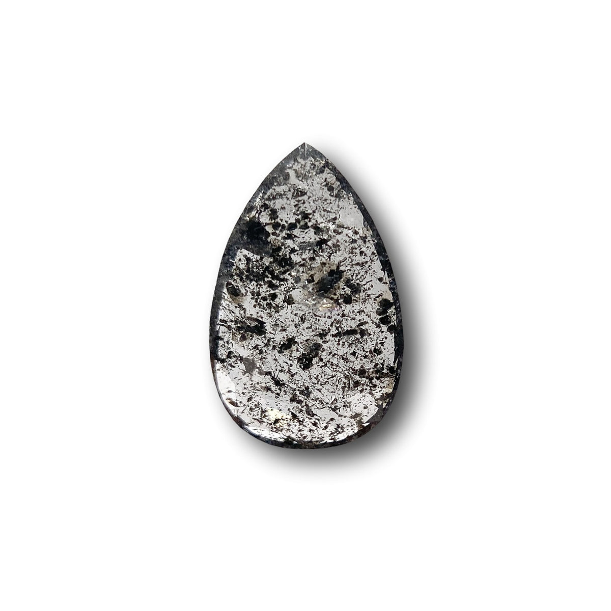 0.67ct | Salt & Pepper Pear Shape Rose Cut Diamond