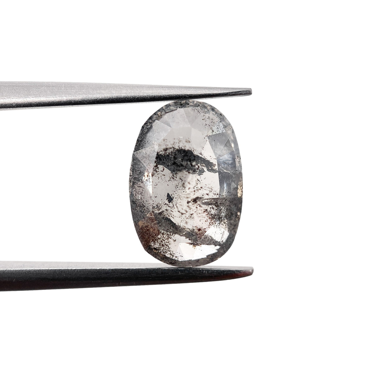 1.94ct | Salt & Pepper Oval Shape Rose Cut Diamond - Modern Rustic Diamond