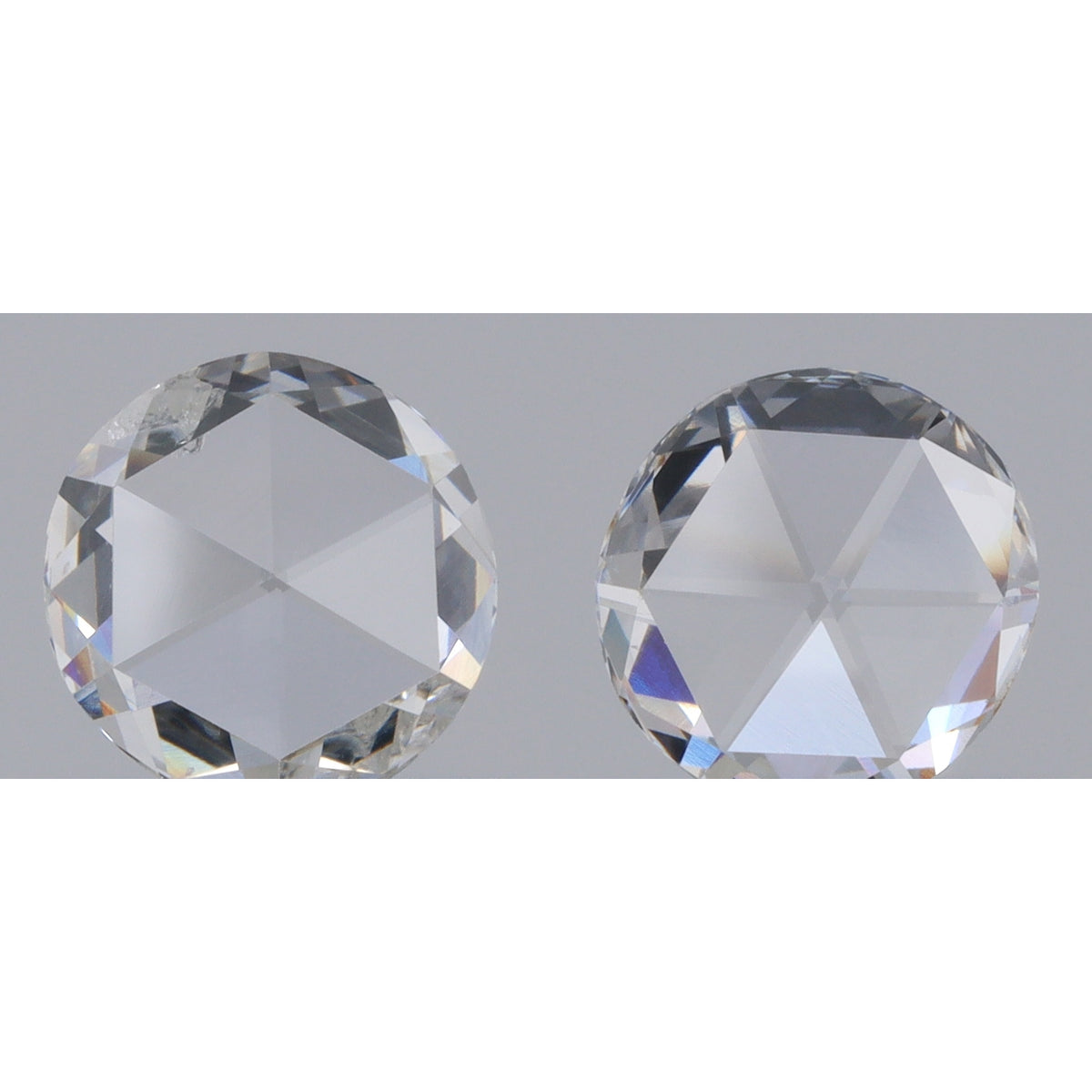 0.65cttw | G-H SI Round Shape Rose Cut Diamond Matched Pair - Modern Rustic Diamond