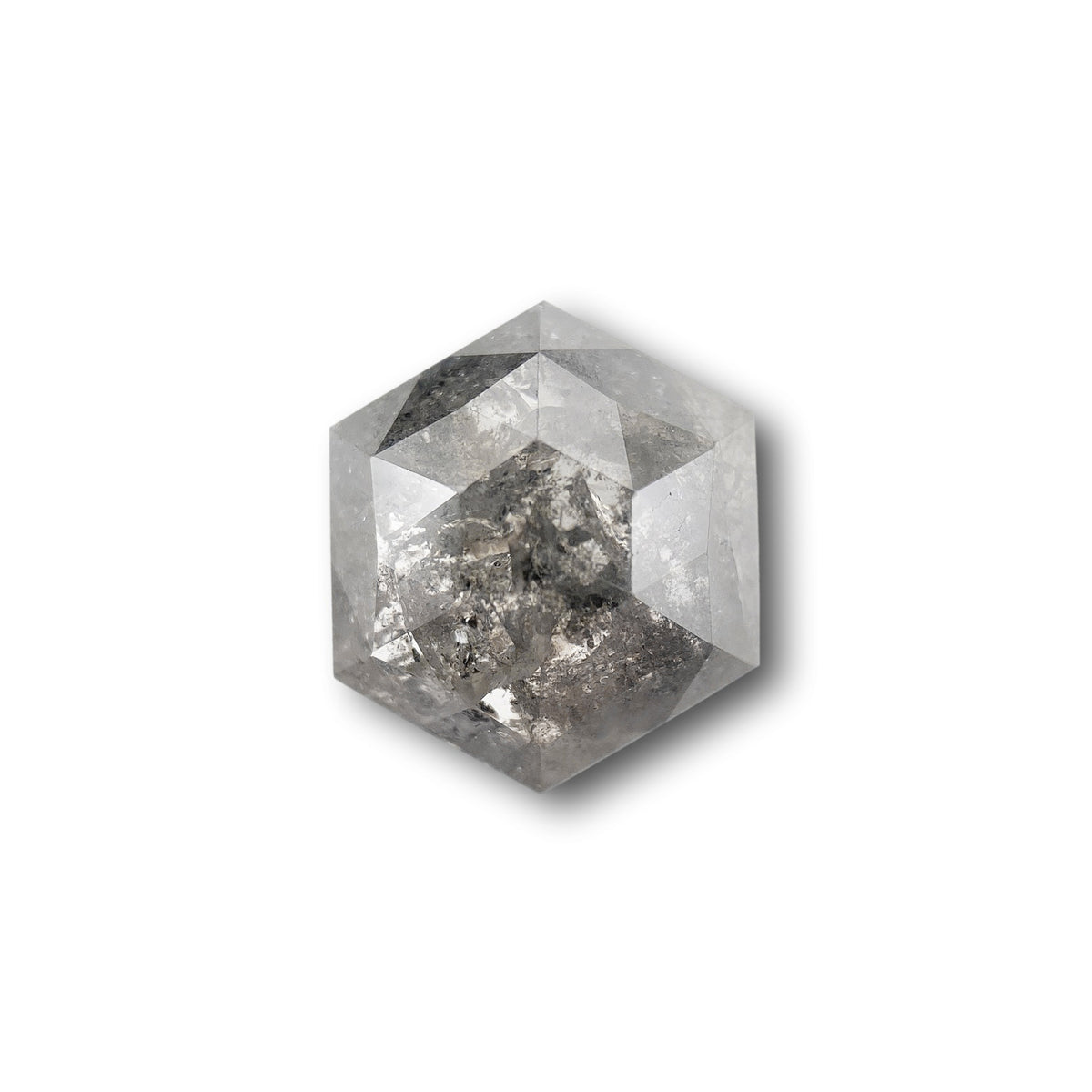 2.97ct | Salt & Pepper Hexagon Shape Rose Cut Diamond