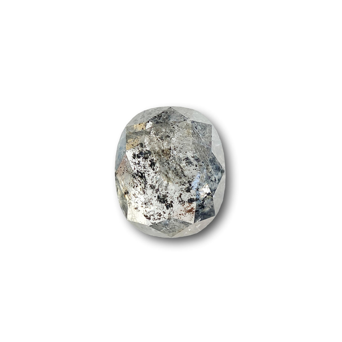 1.12ct | Salt & Pepper Cushion Shape Rose Cut Diamond - Modern Rustic Diamond