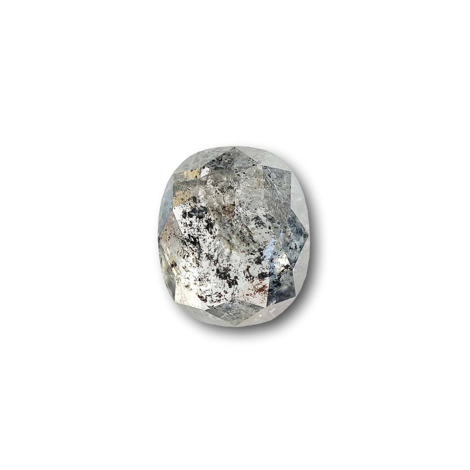 1.12ct | Salt & Pepper Cushion Shape Rose Cut Diamond - Modern Rustic Diamond