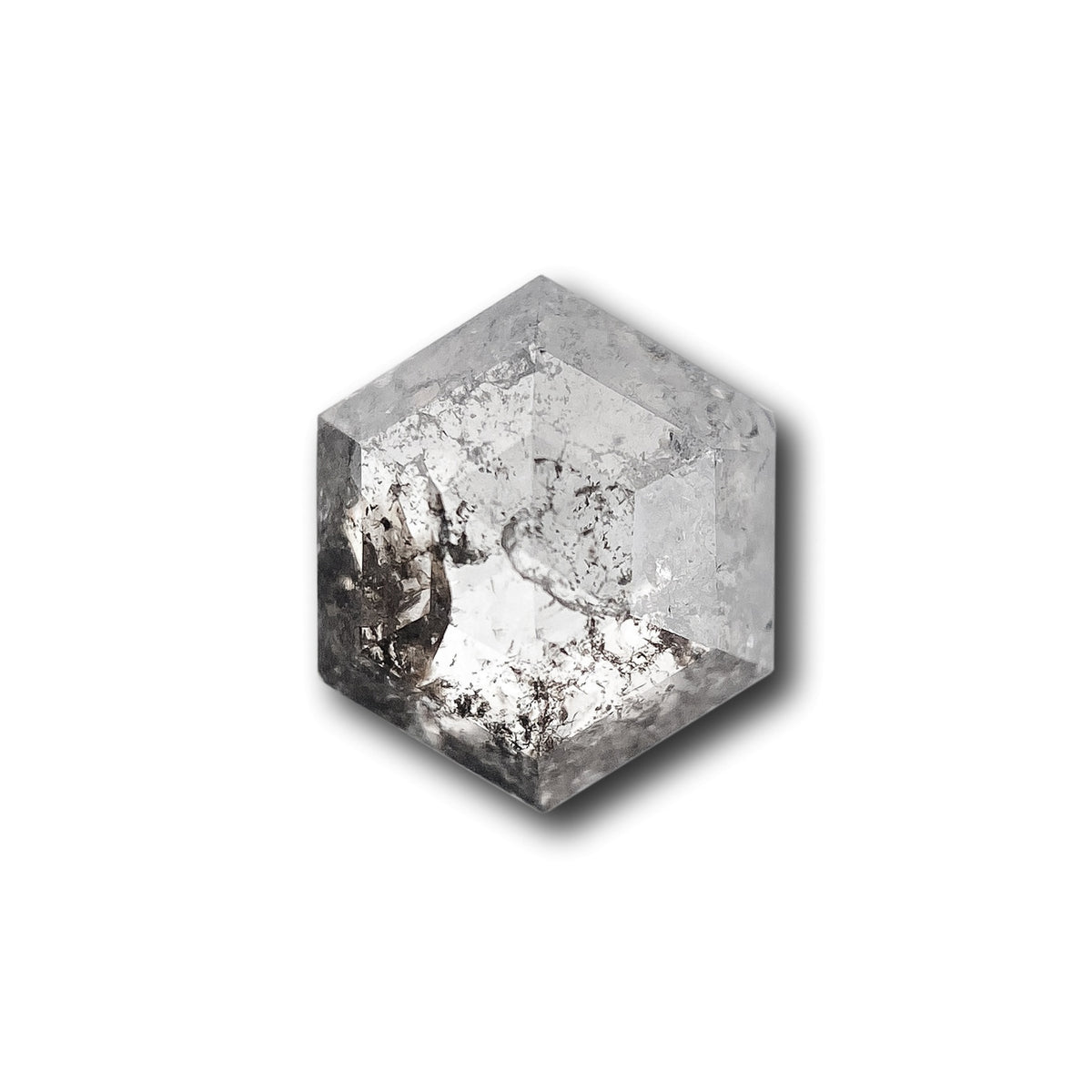 1.07ct | Salt & Pepper Hexagon Shape Rose Cut Diamond