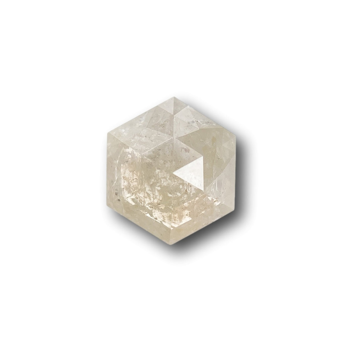 0.74ct | Salt & Pepper Hexagon Shape Rose Cut Diamond