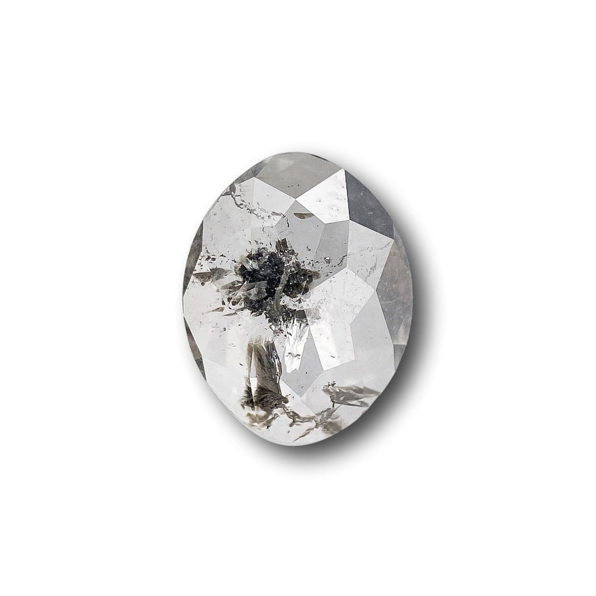 0.79ct | Salt & Pepper Oval Shape Rose Cut Diamond