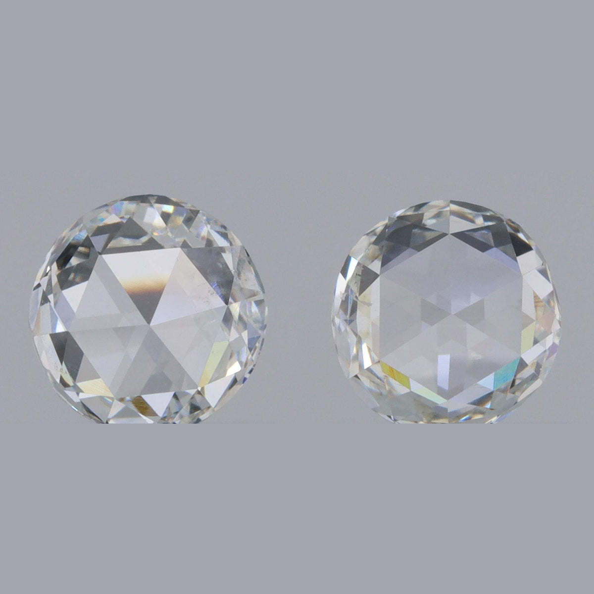 0.91cttw | H-I SI Round Shape Rose Cut Diamond Matched Pair
