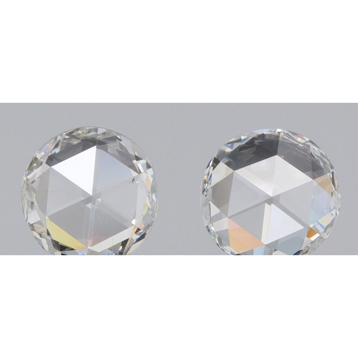 0.66cttw | F-G VS-SI Round Shape Rose Cut Diamond Matched Pair - Modern Rustic Diamond