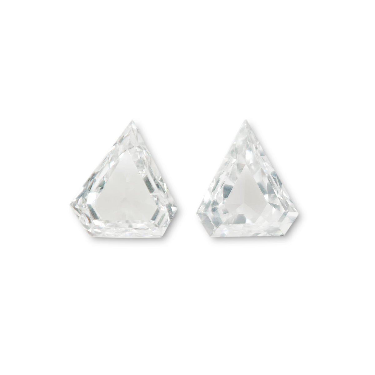 0.14cttw | F-G VVS Shield Shape Step Cut Diamond Matched Pair - Modern Rustic Diamond