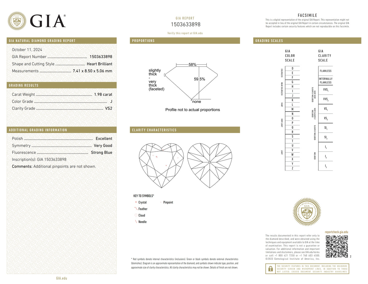1.98ct | J/VS2 Heart Shape Brilliant Cut Diamond (GIA) - Modern Rustic Diamond