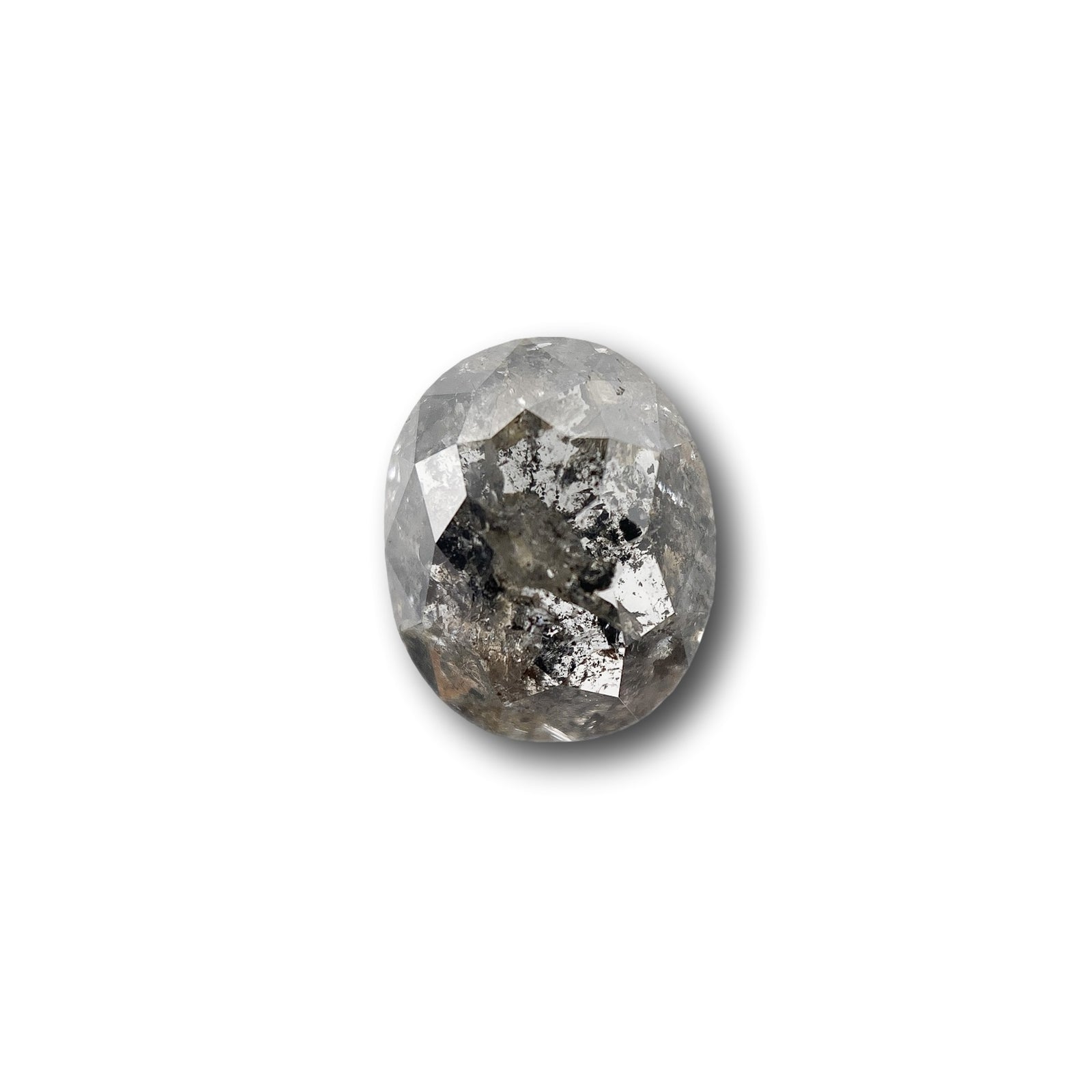 1.98ct | Salt & Pepper Oval Shape Rose Cut Diamond - Modern Rustic Diamond