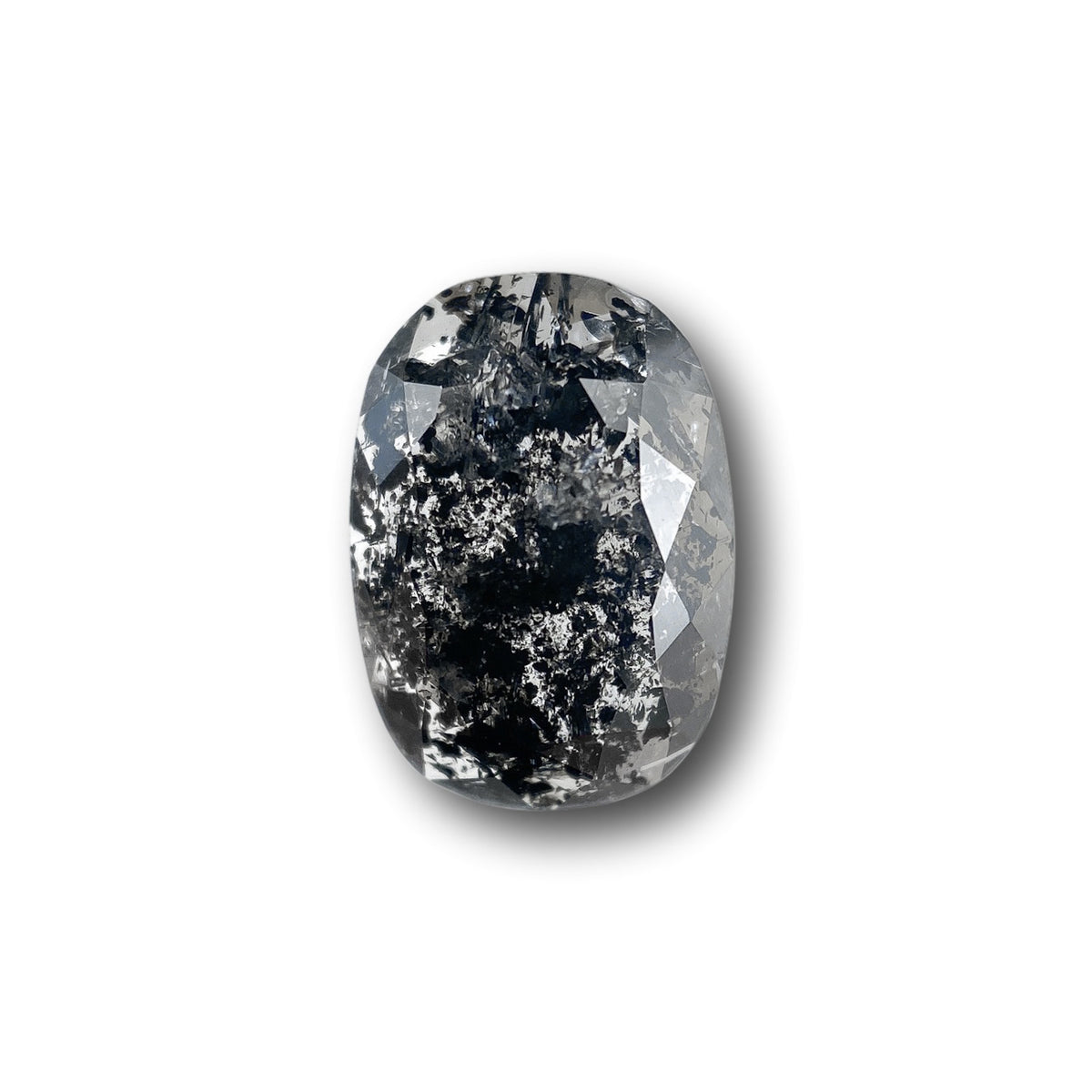 1.10ct | Salt & Pepper Oval Shape Rose Cut Diamond