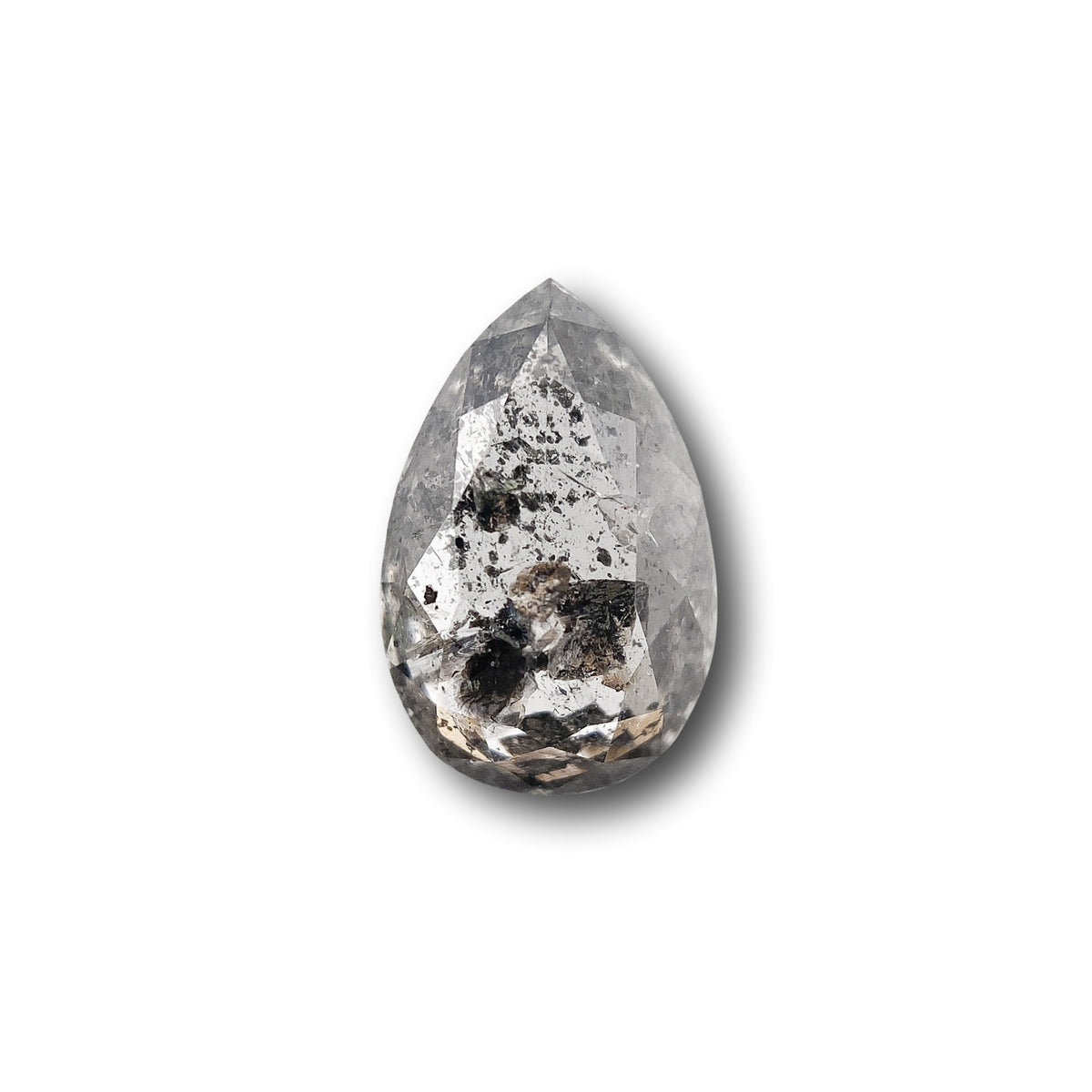 0.98ct | Salt & Pepper Pear Shape Rose Cut Diamond