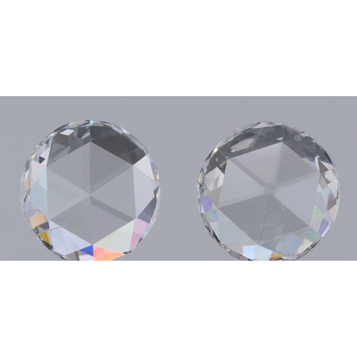 0.71cttw | F-G VS-SI Round Shape Rose Cut Diamond Matched Pair - Modern Rustic Diamond