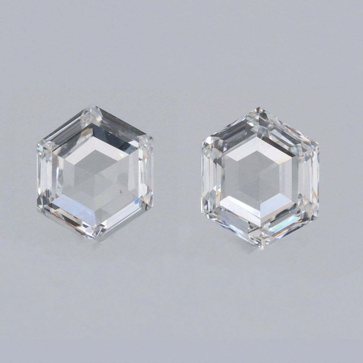0.58cttw | F-G VS Hexagon Shape Step Cut Diamond Matched Pair - Modern Rustic Diamond