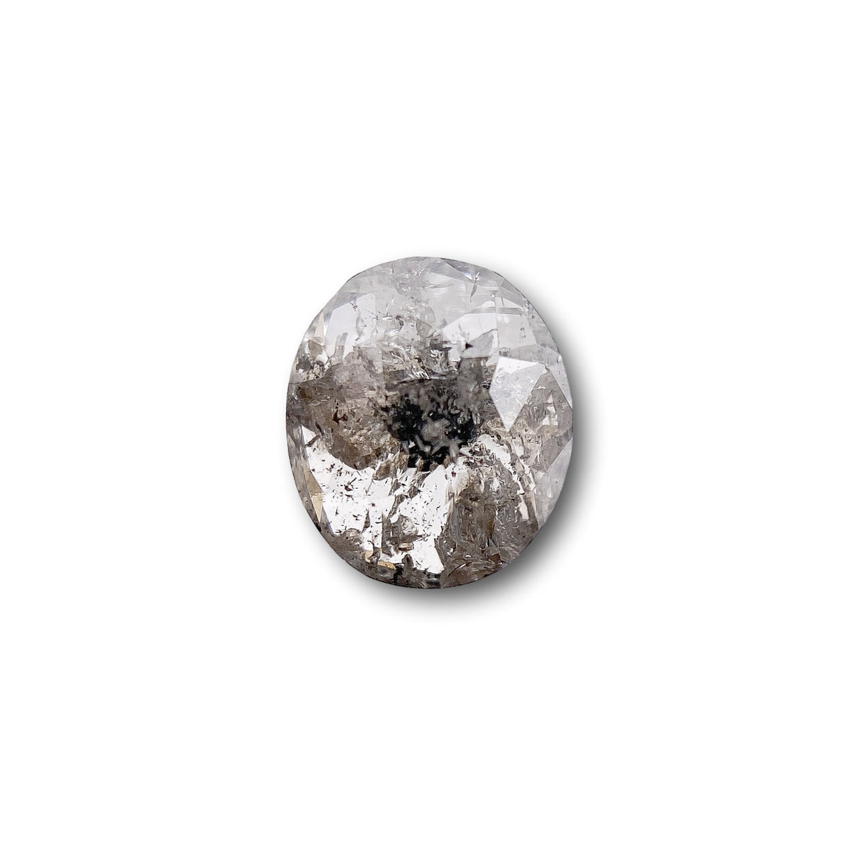 0.73ct | Salt & Pepper Oval Shape Brilliant Cut Diamond - Modern Rustic Diamond