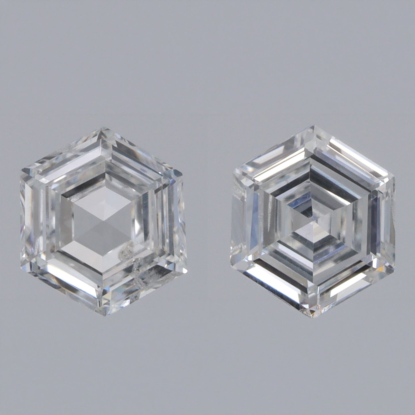 0.48cttw | E-F VS-SI Hexagon Shape Step Cut Diamond Matched Pair - Modern Rustic Diamond
