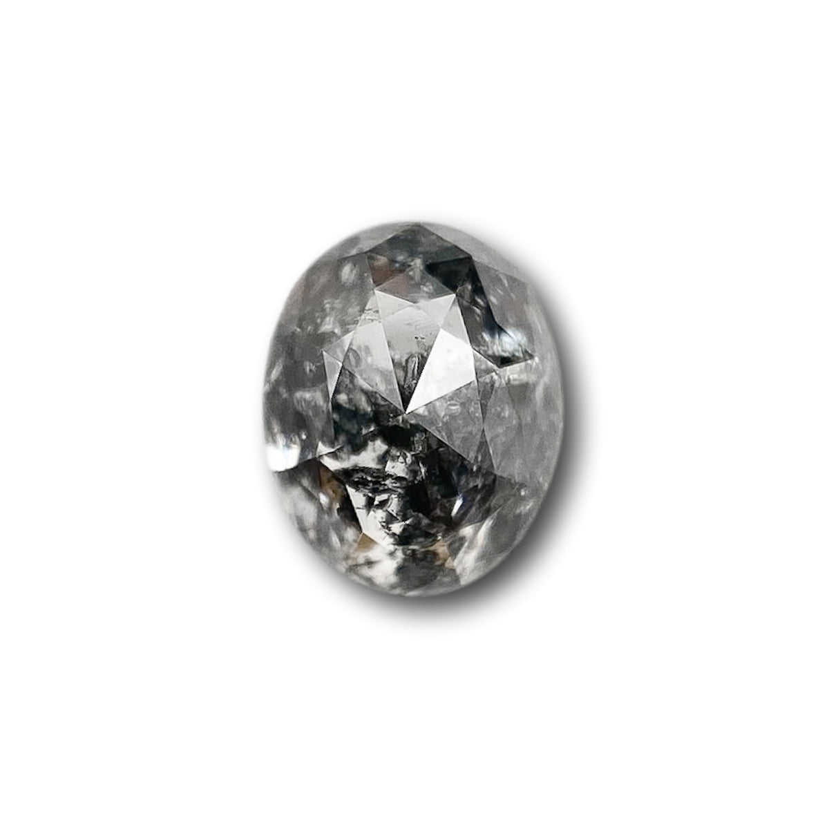 0.86ct | Salt & Pepper Oval Shape Rose Cut Diamond