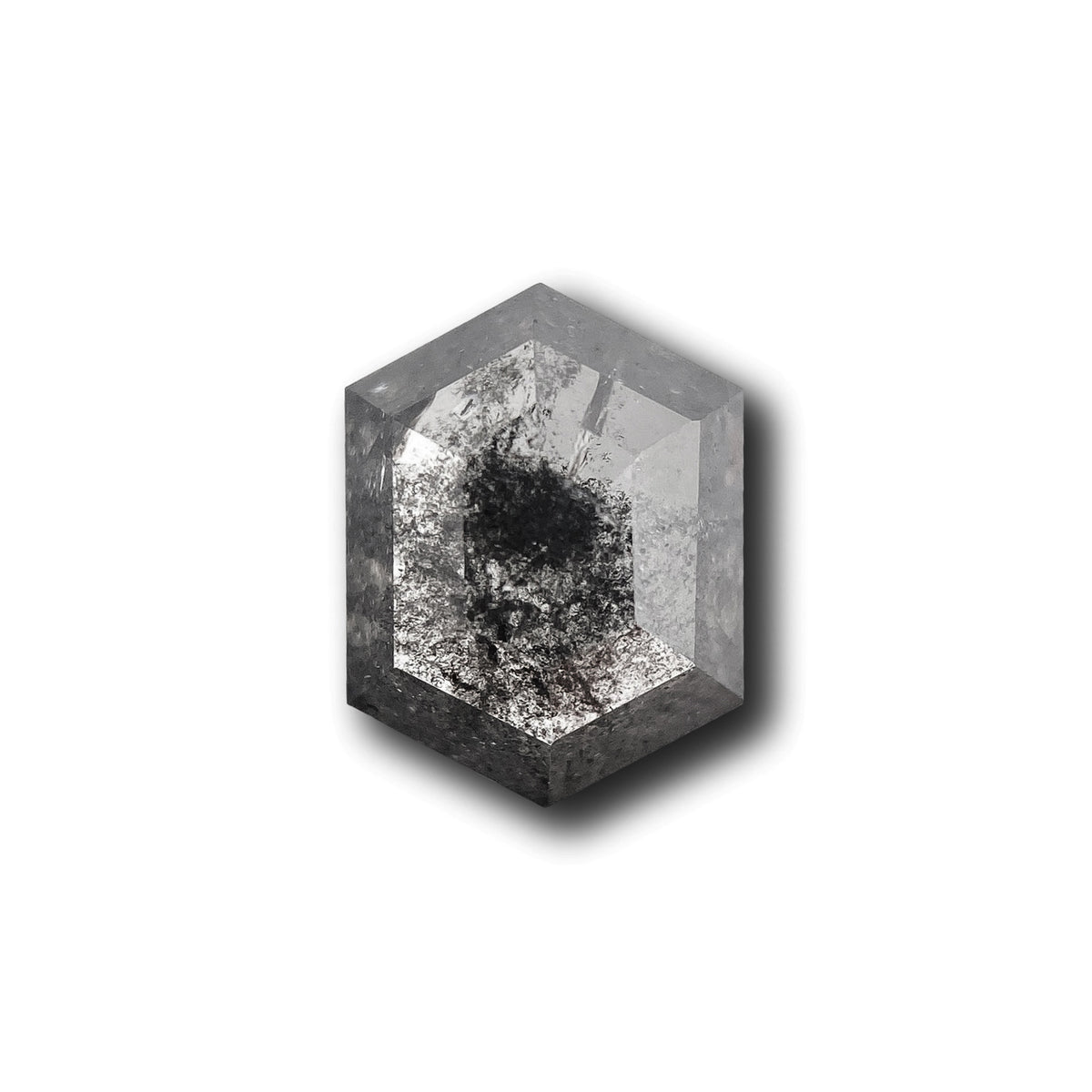 1.03ct | Salt & Pepper Hexagon Shape Rose Cut Diamond