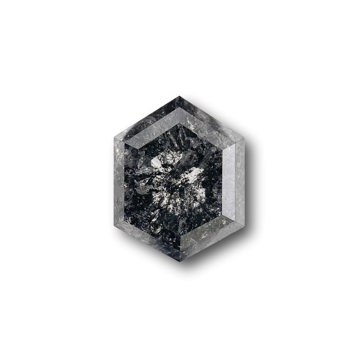 0.87ct | Salt & Pepper Hexagon Shape Brilliant Cut Diamond