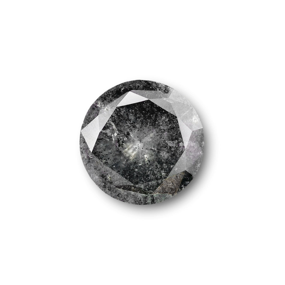 3.24ct | Salt & Pepper Round Shape Brilliant Cut Diamond