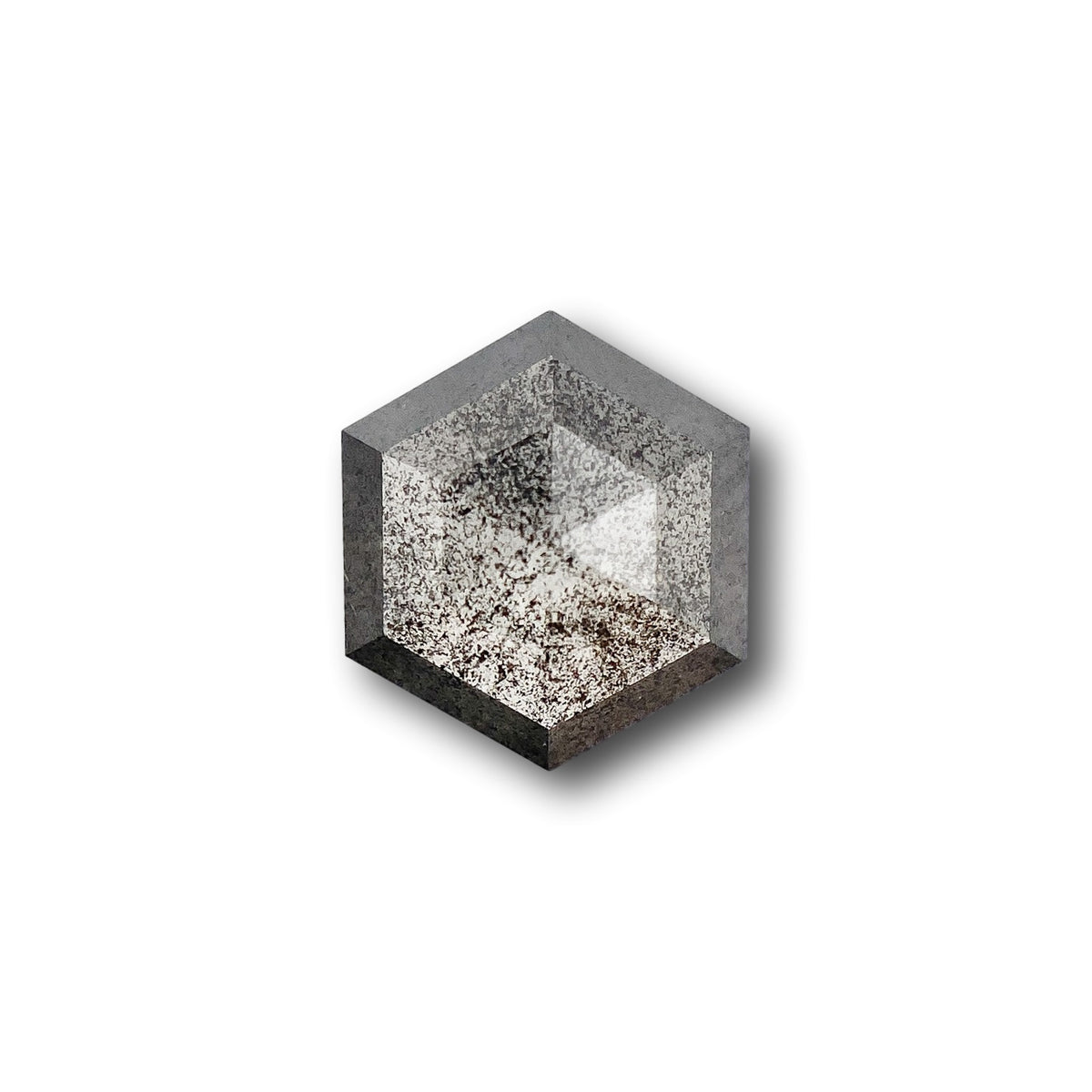 0.96ct | Salt & Pepper Hexagon Shape Rose Cut Diamond