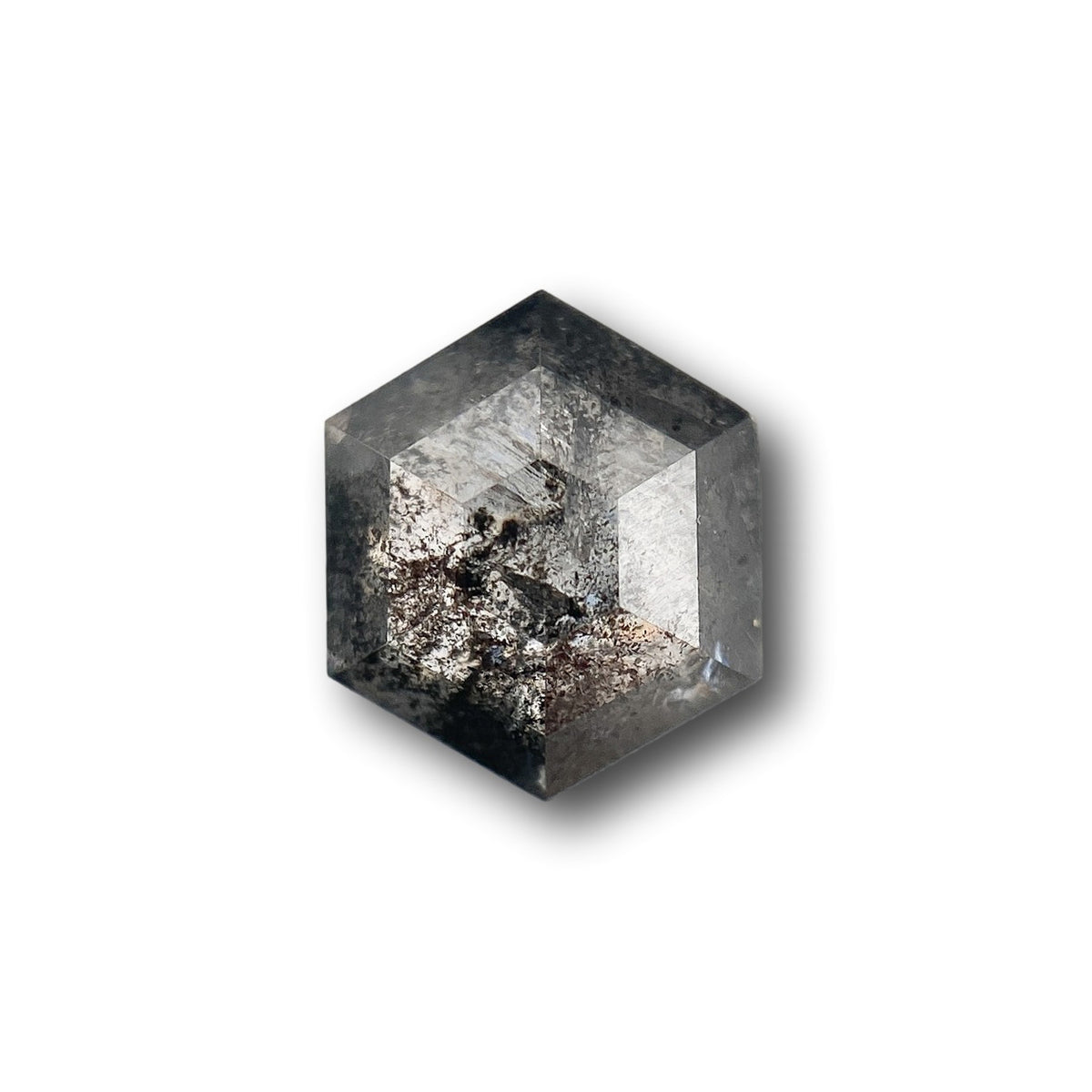 0.75ct | Salt & Pepper Hexagon Shape Rose Cut Diamond